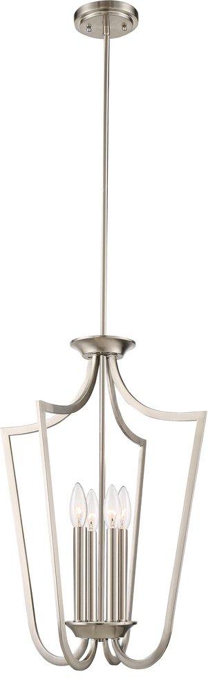 NUVO Brushed Nickel 4-Light Caged Pendant 