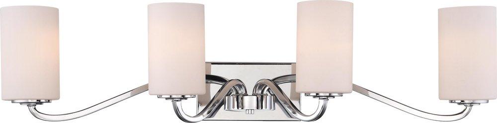 NUVO Polished Nickel 8-1/4 in. 100W 4-Light Medium E-26 Base Bath Vanity Light 