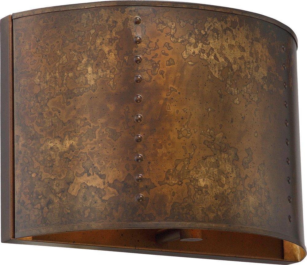 NUVO Weathered Brass 60W 1-Light Medium E-26 Base Wall Sconce 
