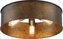 60W 3-Light Flushmount Ceiling Light in Weathered Brass