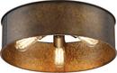 NUVO Weathered Brass 60W 3-Light Flushmount Ceiling Light 