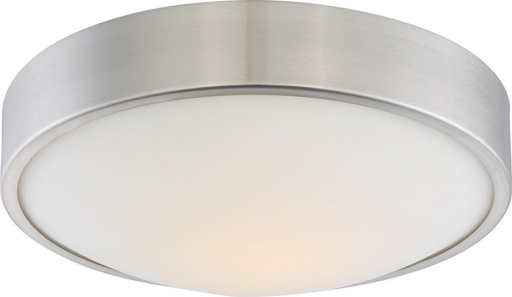 NUVO Brushed Nickel 16W 2700K LED Flushmount Ceiling Fixture 