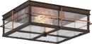 1-Light Outdoor Ceiling Light in Bronze with Copper Accents