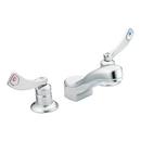 Moen Polished Chrome Deck Mount Widespread Bathroom Sink Faucet with Double Wrist Blade Handle