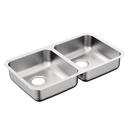 31-1/4 x 18 in. No Hole Stainless Steel Double Bowl Undermount Kitchen Sink in Matte Stainless Steel