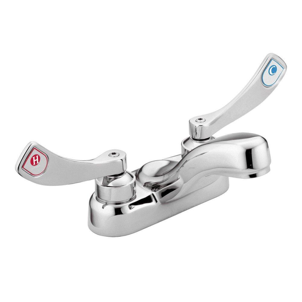 Moen Chrome Two Handle Wristblade Deck Mount Service Faucet 
