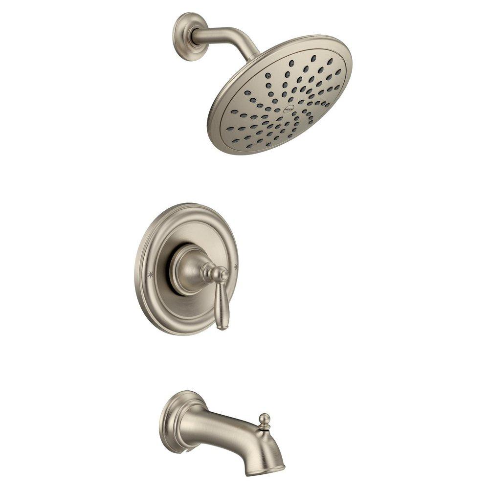 Moen Brushed Nickel Single Handle Single Function Bathtub & Shower Faucet (Trim Only) 
