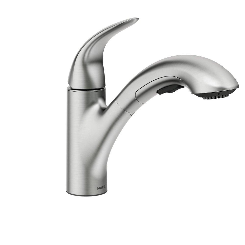 Moen Spot Resist&trade; Stainless Single Handle Pull Out Kitchen Faucet 