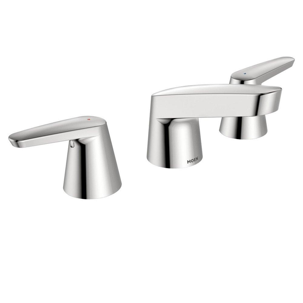 Moen Chrome Widespread Bathroom Sink Faucet with Double Lever Handle 