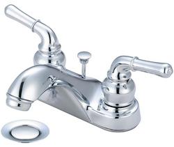Two Handle Centerset Bathroom Sink Faucet in Polished Chrome