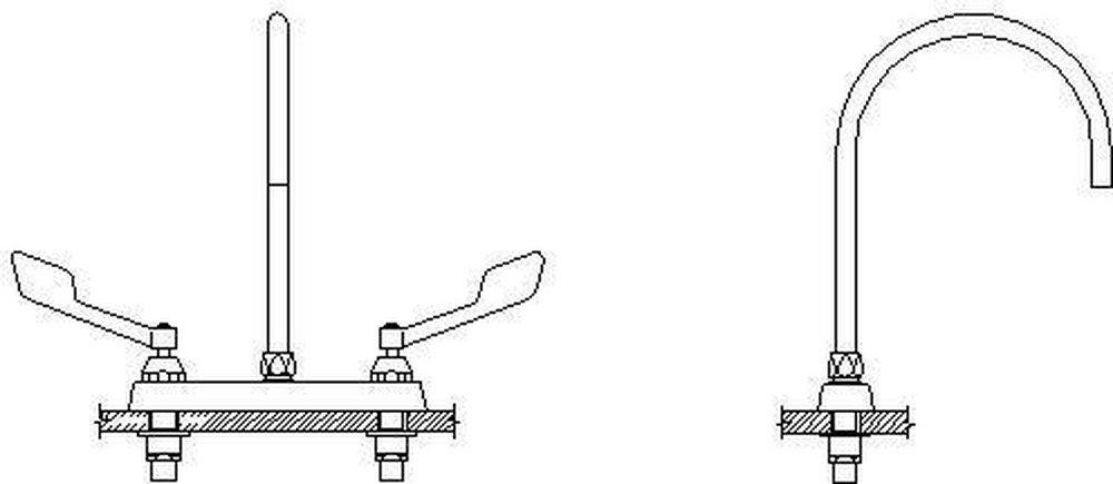 Delta Faucet Chrome 1 gpm Two Handle Deck Mount Faucet in Chrome 