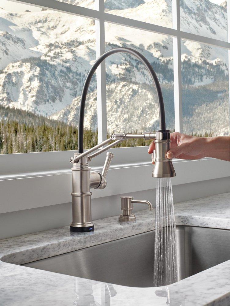 Brizo Stainless Single Handle Pull Down Touch Activated Kitchen Faucet 
