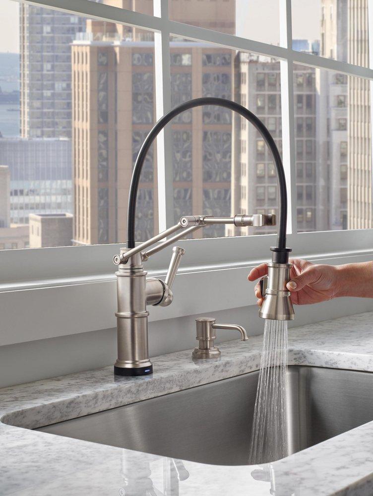 Brizo Stainless Single Handle Pull Down Touch Activated Kitchen Faucet 