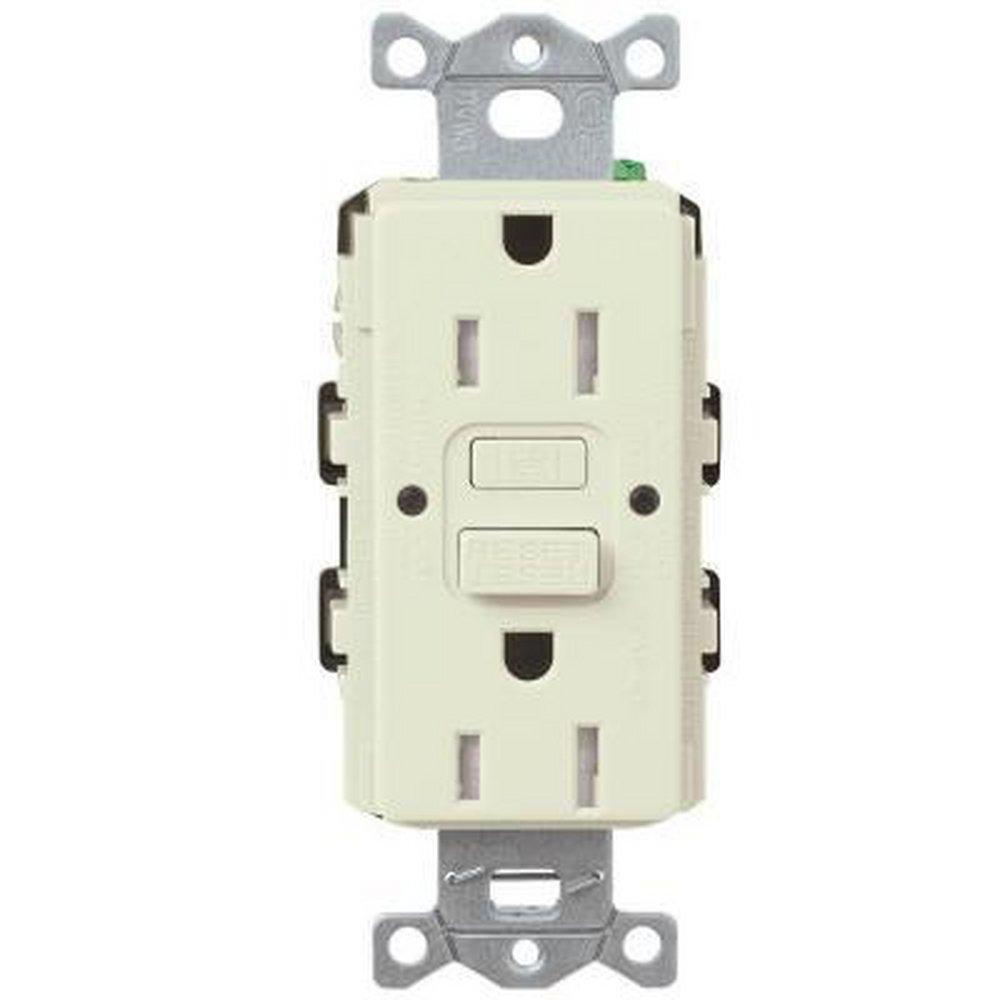 Lutron Electronics Biscuit 125V 15A Tamper Resistant and Self-Testing GFCI Receptacles 