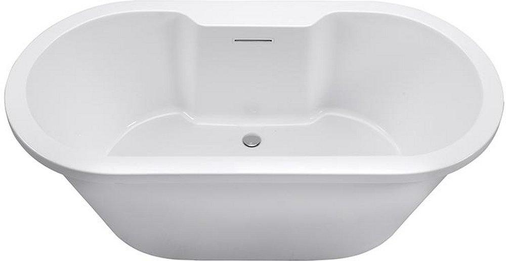 White 71-3/4 x 35-1/2 in. Soaker Drop-In Bathtub with Center Drain 