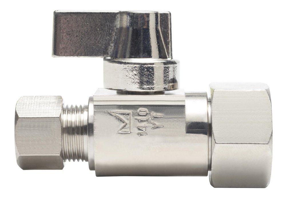Sioux Chief Chrome Plated FPT x OD Compression Quarter Turn Straight Supply Stop Valve in Chrome Plated 