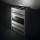 Fisher & Paykel Brushed Stainless Steel/Black 35-7/8 in. Dual Fuel 5-Burner Sealed Freestanding Range 