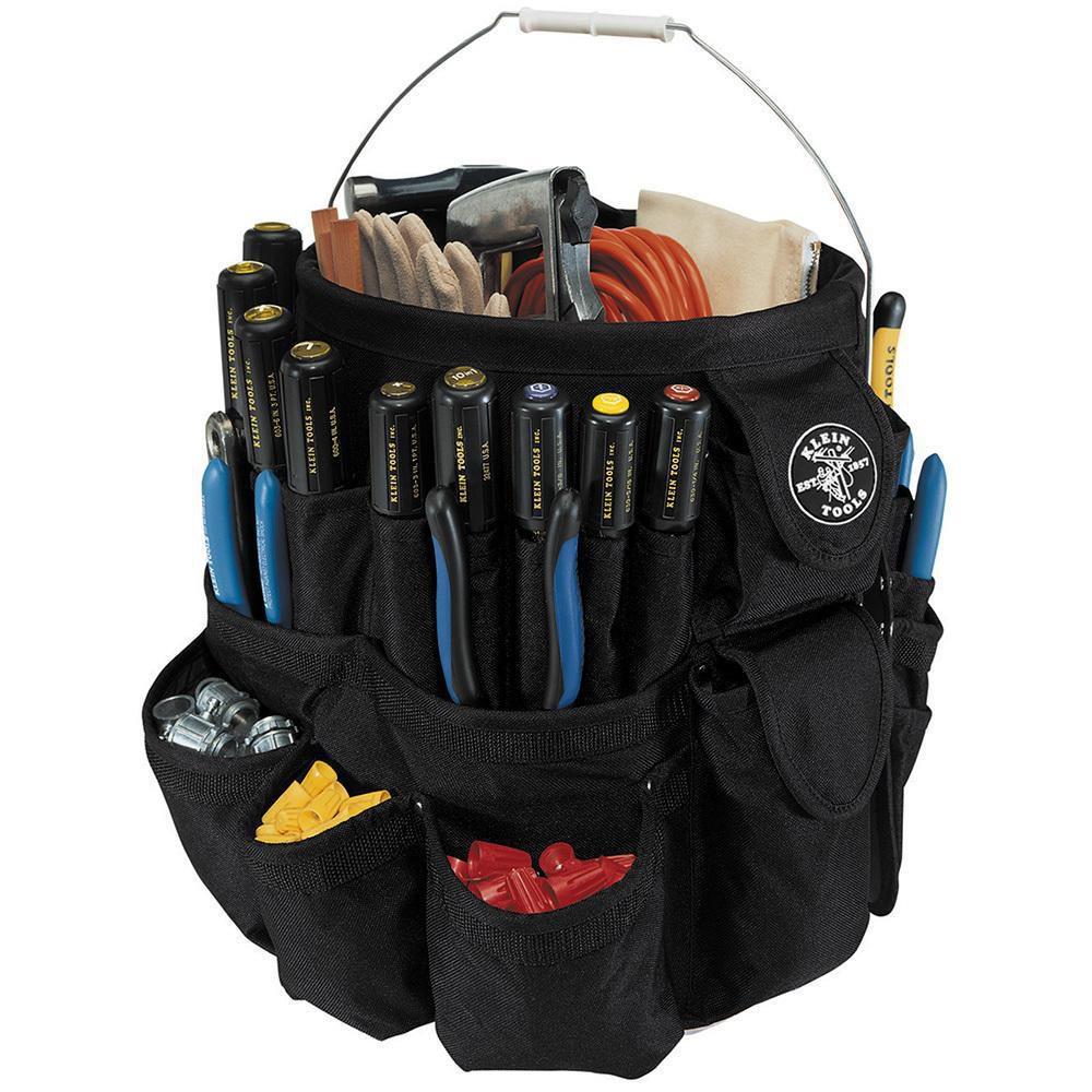 Klein Tools Black 45-Pocket Bucket Tool Organizer 