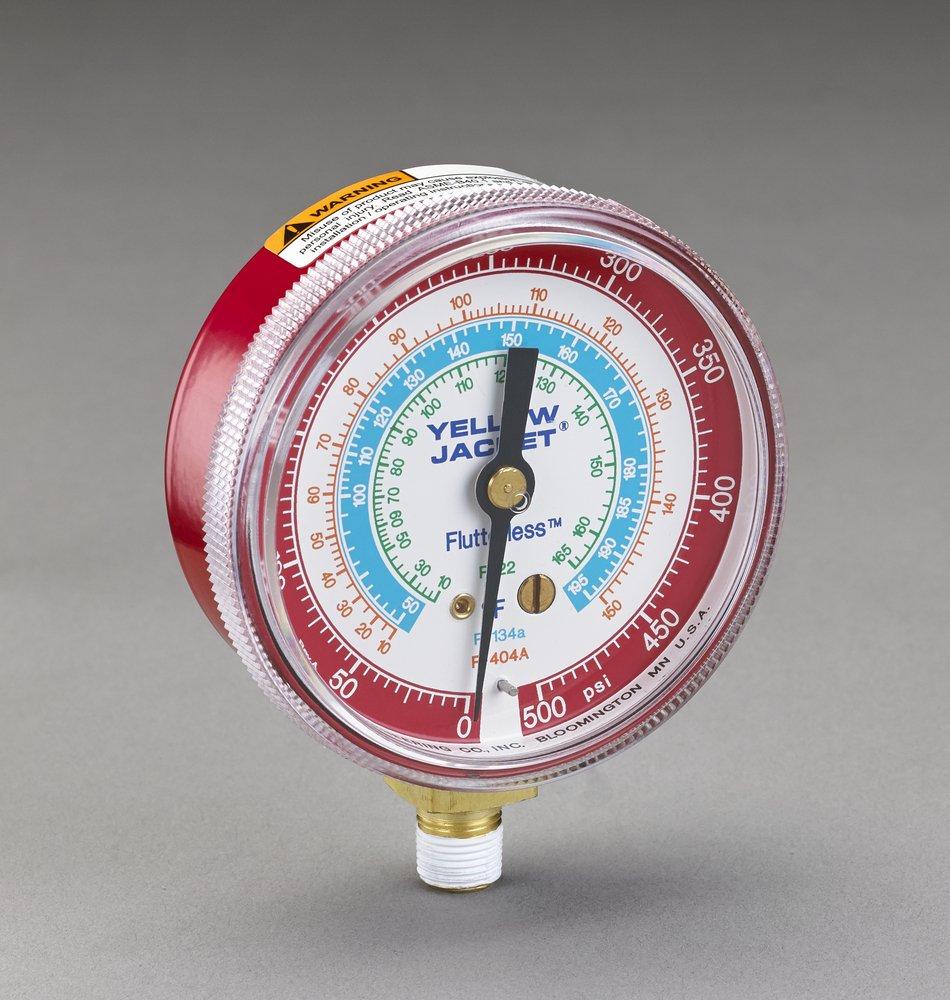 YELLOW JACKET® Red 1/8 in. Reducing Pressure Gauge 