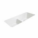 CECO White 43 x 19-1/2 in. No Hole Cast Iron Double Bowl Undermount Kitchen Sink 