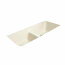 CECO Biscuit 43 x 19-1/2 in. No Hole Cast Iron Double Bowl Undermount Kitchen Sink 