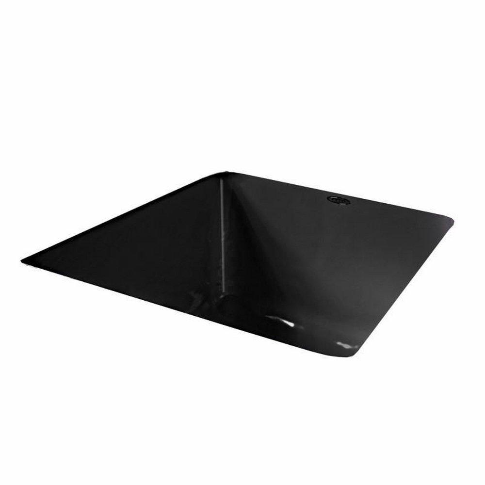 Commercial Enameling Black 16 x 17-1/2 in. No Hole Undermount Cast Iron Bar Sink 