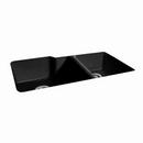 No Hole Stainless Steel Double Bowl Undermount Kitchen Sink with Rear Center Drain in Black