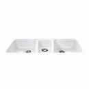 CECO White 42 x 19 in. No Hole Cast Iron Triple Bowl Undermount Kitchen Sink 