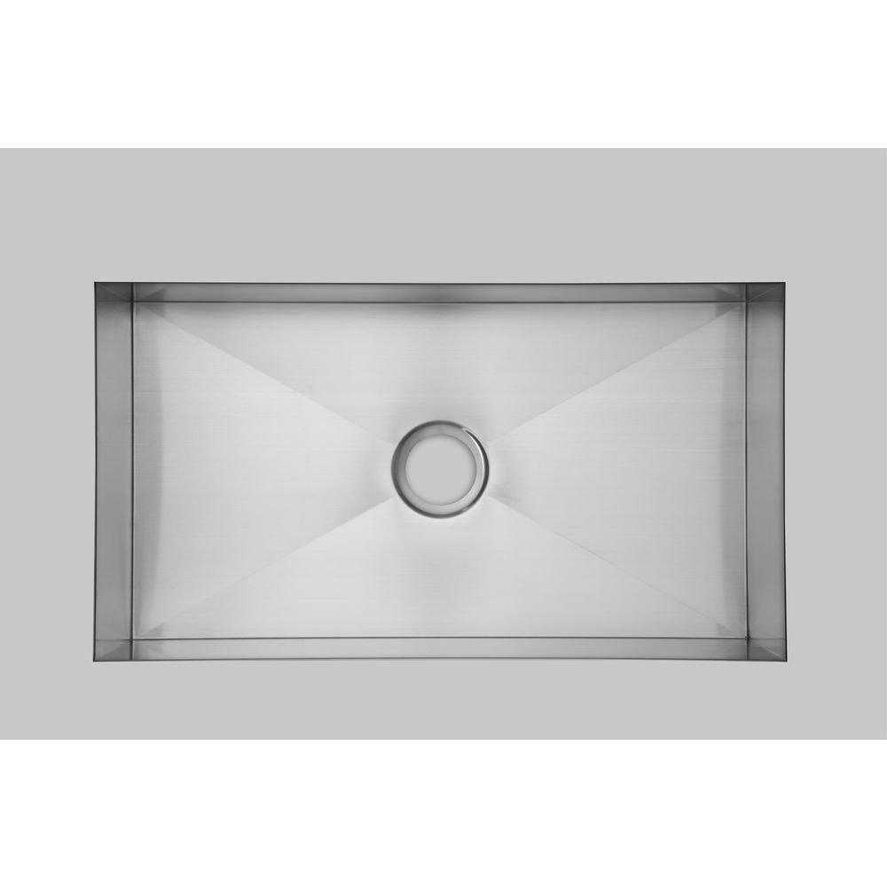Signature Hardware Stainless Steel 33 x 22 in. 3-Hole Single Bowl Undermount Kitchen Sink 
