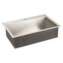 Signature Hardware Stainless Steel 33 x 22 in. Stainless Steel Single Bowl Undermount Kitchen Sink with Sound Dampening 
