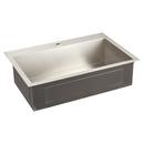Signature Hardware Stainless Steel 33 x 22 in. 3-Hole Single Bowl Undermount Kitchen Sink 