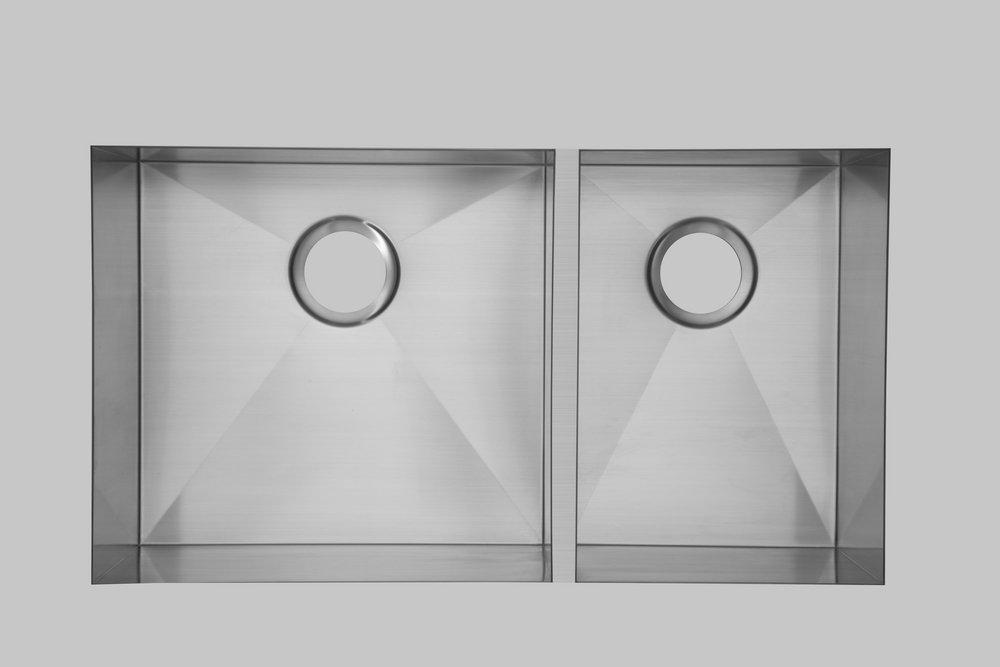 Signature Hardware Brushed Stainless Steel 33 x 22 in. Stainless Steel Double Bowl Dual Mount Kitchen Sink in Brushed Stainless Steel 