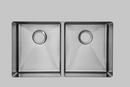 Signature Hardware Brushed Stainless Steel 33 x 22 in. Stainless Steel Double Bowl Undermount Kitchen Sink 