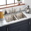 Signature Hardware Brushed Stainless Steel 33 x 22 in. Stainless Steel Double Bowl Undermount Kitchen Sink 