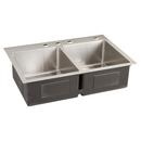 Signature Hardware Brushed Stainless Steel 33 x 22 in. Stainless Steel Double Bowl Undermount Kitchen Sink 