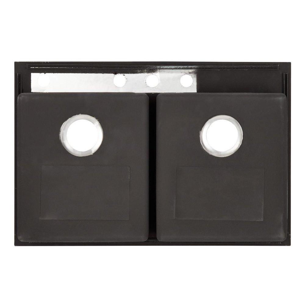 Signature Hardware Brushed Stainless Steel 33 x 22 in. Stainless Steel Double Bowl Undermount Kitchen Sink 