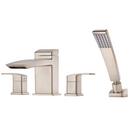 4-Hole Roman Tub with Hand Shower Trim Only in Brushed Nickel