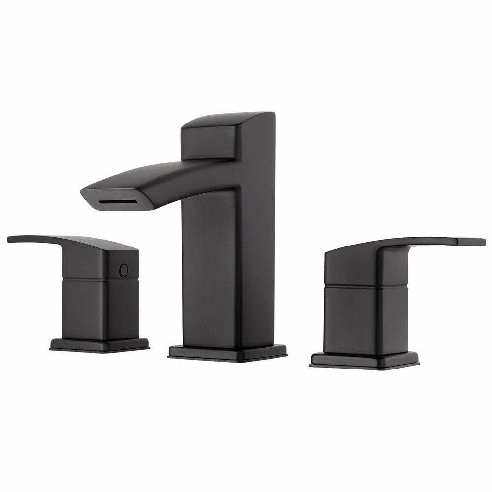 Pfister Black Two Handle Widespread Bathroom Sink Faucet 