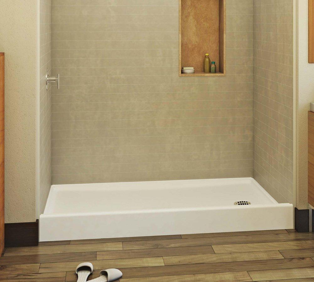 Aquatic White 60 in. Rectangle Shower Base 
