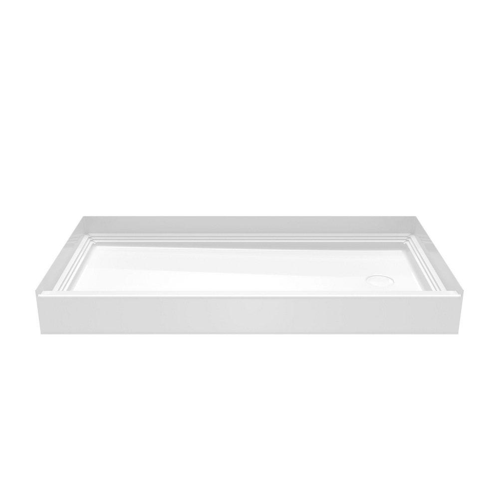 Aquatic White 60 in. Rectangle Shower Base 