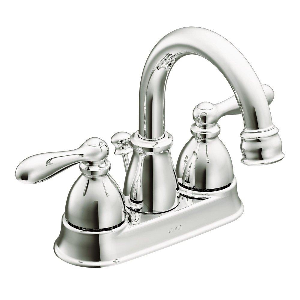 Moen Chrome Two Handle Centerset Bathroom Sink Faucet 