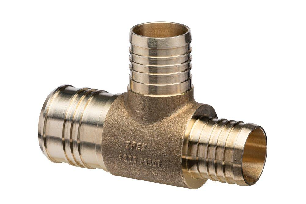 Zurn PEX Barbed Brass Reducing Tee 