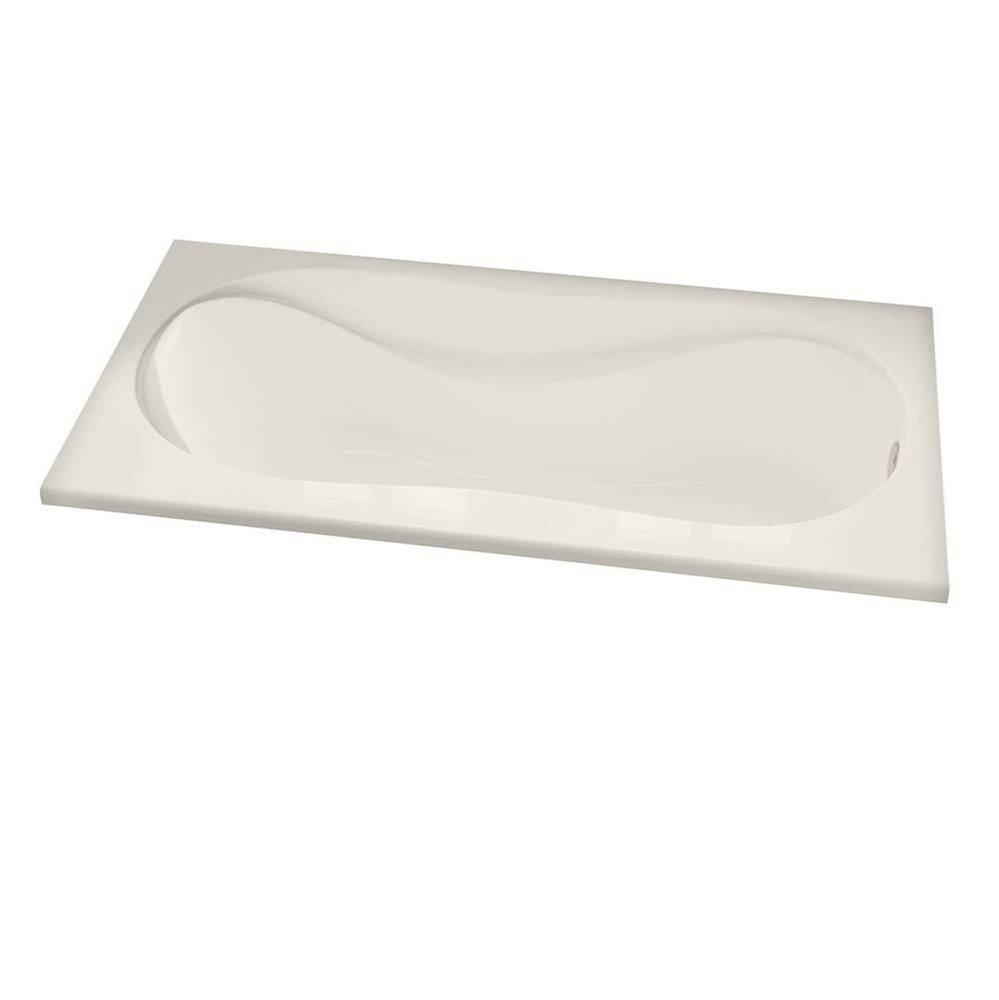 Praxis Companies Biscuit 72 x 42 in. Whirlpool Drop-In Bathtub with End Drain 