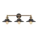 60W 3-Light Medium E-26 Vanity Fixture in Antique Brass with Tarnished Graphite