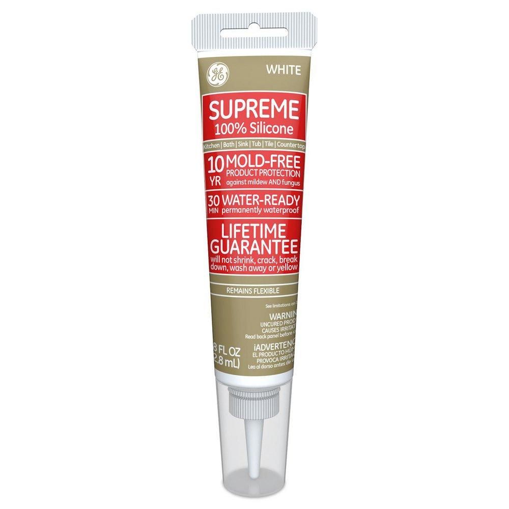 Momentive Performance Materials White Supreme Silicone Kitchen and Bath Caulk in White 
