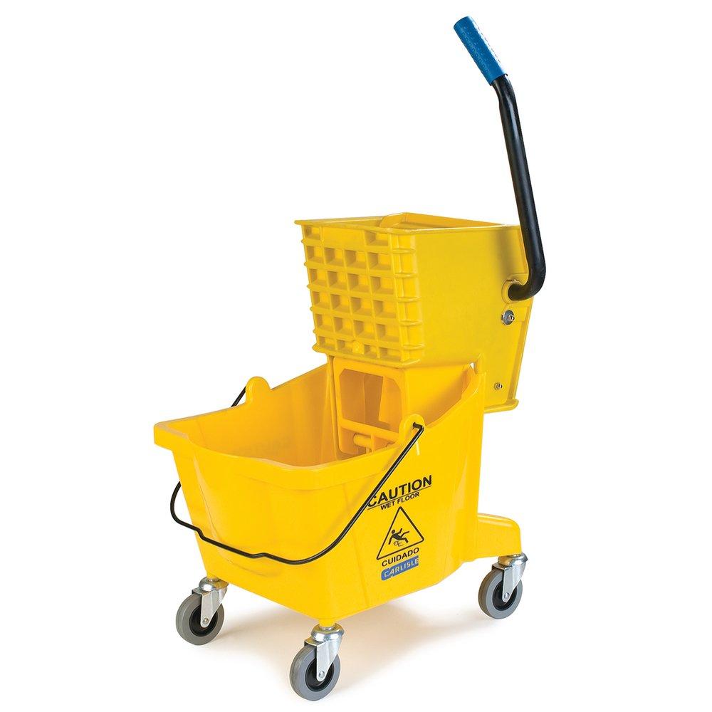 Carlisle Yellow 26QT MOP BCKT W/ SIDE PRESS WRINGER 