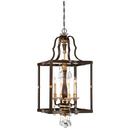 Metropolitan Raven Bronze/Sunburst Gold Leaf 60W 4-Light Candelabra E-12 Base Pendant 