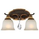 Metropolitan Raven Bronze/Sunburst Gold Leaf 9-1/2 in. 100W 2-Light Medium E-26 Base Bath Vanity Light 