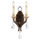 Metropolitan Raven Bronze/Sunburst Gold Leaf 60W 2-Light Candelabra E-12 Wall Sconce 