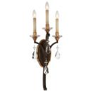 Metropolitan Raven Bronze/Sunburst Gold Leaf 60W 3-Light Candelabra E-12 Wall Sconce 